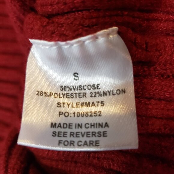 Pink Lily Ribbed Sweater Dress Womens’s Size Small S Deep Red Super Soft / A247 - Picture 7 of 7